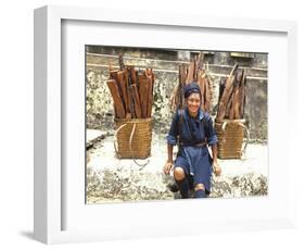 Hmong woman in Sapa region, North Vietnam-Godong-Framed Photographic Print