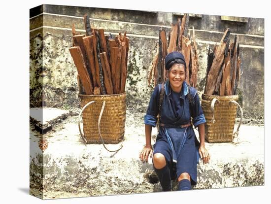 Hmong woman in Sapa region, North Vietnam-Godong-Stretched Canvas