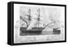 HMS 'Agamemnon' Attacking Fort Constantine, 1854-H Winkles-Framed Stretched Canvas