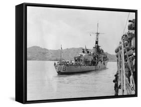 HMS Amethyst, after Action on the Yangtze River, 20th April 1949-null-Framed Stretched Canvas