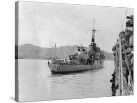 HMS Amethyst, after Action on the Yangtze River, 20th April 1949-null-Stretched Canvas