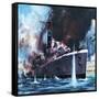 HMS Amethyst Runs the Gauntlet-James Edwin Mcconnell-Framed Stretched Canvas