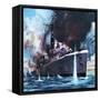 HMS Amethyst Runs the Gauntlet-James Edwin Mcconnell-Framed Stretched Canvas