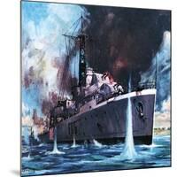 HMS Amethyst Runs the Gauntlet-James Edwin Mcconnell-Mounted Giclee Print