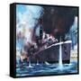 HMS Amethyst Runs the Gauntlet-James Edwin Mcconnell-Framed Stretched Canvas