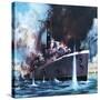 HMS Amethyst Runs the Gauntlet-James Edwin Mcconnell-Stretched Canvas