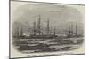 HMS Amphion and Cruiser Capturing Two Russian Vessels Off Riga-null-Mounted Giclee Print