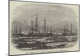 HMS Amphion and Cruiser Capturing Two Russian Vessels Off Riga-null-Mounted Giclee Print