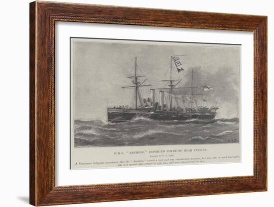 HMS Amphion, Reported Stranded Near Antigua-Fred T. Jane-Framed Giclee Print