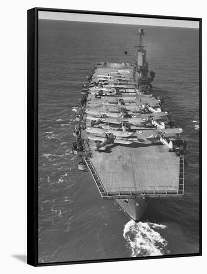 HMS Ark Royal Aircraft Carrier-null-Framed Stretched Canvas