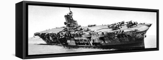HMS 'Ark Royal' Listing to Starboard, Second World War, 1941-null-Framed Stretched Canvas