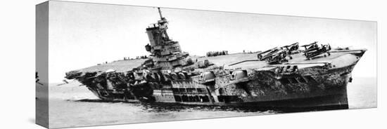 HMS 'Ark Royal' Listing to Starboard, Second World War, 1941-null-Stretched Canvas