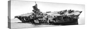 HMS 'Ark Royal' Listing to Starboard, Second World War, 1941-null-Stretched Canvas