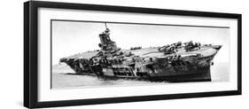 HMS 'Ark Royal' Listing to Starboard, Second World War, 1941-null-Framed Photographic Print