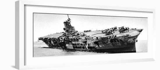 HMS 'Ark Royal' Listing to Starboard, Second World War, 1941-null-Framed Photographic Print