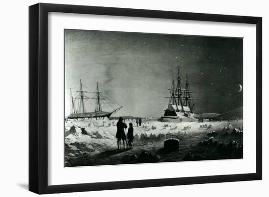 HMS Assistance and Pioneer in Winter Quarters Returning Daylight-null-Framed Giclee Print