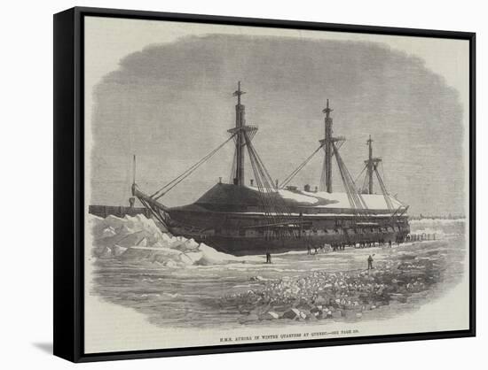 HMS Aurora in Winter Quarters at Quebec-null-Framed Stretched Canvas