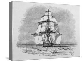 Hms Beagle Among Porpoises Charles Darwin's Research Ship-R.t. Pritchett-Stretched Canvas