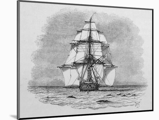 Hms Beagle Among Porpoises Charles Darwin's Research Ship-R.t. Pritchett-Mounted Photographic Print