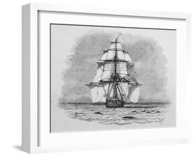 Hms Beagle Among Porpoises Charles Darwin's Research Ship-R.t. Pritchett-Framed Photographic Print