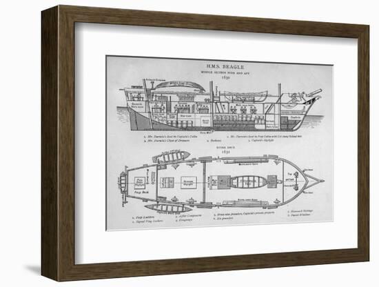 Hms Beagle Charles Darwin's Research Ship-R.t. Pritchett-Framed Photographic Print