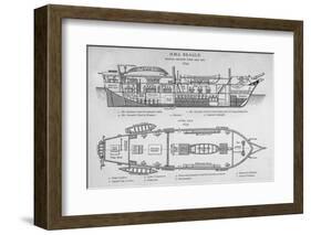 Hms Beagle Charles Darwin's Research Ship-R.t. Pritchett-Framed Photographic Print