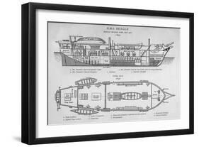 Hms Beagle Charles Darwin's Research Ship-R.t. Pritchett-Framed Premium Photographic Print