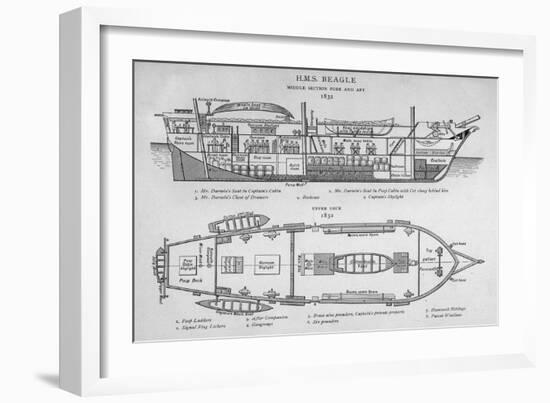 Hms Beagle Charles Darwin's Research Ship-R.t. Pritchett-Framed Photographic Print