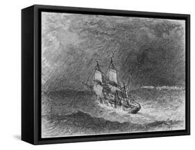 HMS Beagle, Darwin's Ship-RT Pritchett-Framed Stretched Canvas