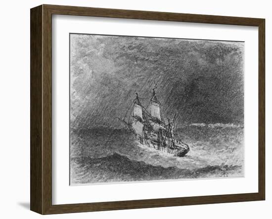 HMS Beagle, Darwin's Ship-RT Pritchett-Framed Art Print