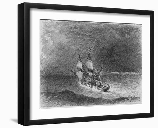 HMS Beagle, Darwin's Ship-RT Pritchett-Framed Art Print