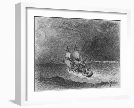 HMS Beagle, Darwin's Ship-RT Pritchett-Framed Art Print