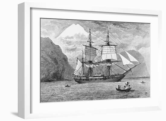 HMS Beagle in Straits of Magellan-null-Framed Giclee Print