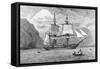 HMS Beagle in Straits of Magellan-null-Framed Stretched Canvas