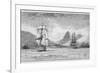 Hms "Beagle" the Ship in Which Charles Darwin Sailed Approaching Mauritius-R.t. Pritchett-Framed Photographic Print