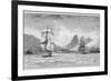 Hms "Beagle" the Ship in Which Charles Darwin Sailed Approaching Mauritius-R.t. Pritchett-Framed Photographic Print