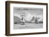 Hms "Beagle" the Ship in Which Charles Darwin Sailed Approaching Mauritius-R.t. Pritchett-Framed Photographic Print