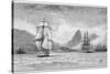 Hms "Beagle" the Ship in Which Charles Darwin Sailed Approaching Mauritius-R.t. Pritchett-Stretched Canvas