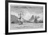 Hms "Beagle" the Ship in Which Charles Darwin Sailed Approaching Mauritius-R.t. Pritchett-Framed Photographic Print