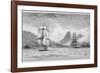 Hms "Beagle" the Ship in Which Charles Darwin Sailed Approaching Mauritius-R.t. Pritchett-Framed Photographic Print
