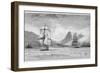 Hms "Beagle" the Ship in Which Charles Darwin Sailed Approaching Mauritius-R.t. Pritchett-Framed Photographic Print