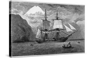 Hms "Beagle" the Ship in Which Charles Darwin Sailed in the Straits of Magellan-R.t. Pritchett-Stretched Canvas