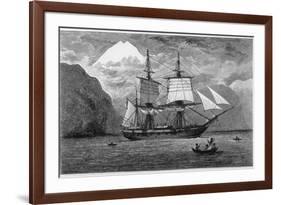 Hms "Beagle" the Ship in Which Charles Darwin Sailed in the Straits of Magellan-R.t. Pritchett-Framed Photographic Print