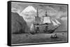 Hms "Beagle" the Ship in Which Charles Darwin Sailed in the Straits of Magellan-R.t. Pritchett-Framed Stretched Canvas