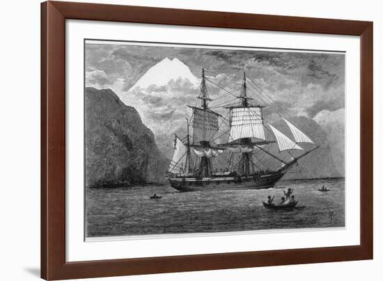 Hms "Beagle" the Ship in Which Charles Darwin Sailed in the Straits of Magellan-R.t. Pritchett-Framed Photographic Print