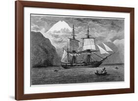 Hms "Beagle" the Ship in Which Charles Darwin Sailed in the Straits of Magellan-R.t. Pritchett-Framed Photographic Print