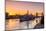 HMS Belfast and Tower Bridge at sunrise with a low tide on the River Thames, London-Ed Hasler-Mounted Photographic Print