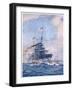 Hms Birmingham Commanded by Captain Arthur Duff Ramming the German Submarine U15-H.g. Swanwick-Framed Art Print