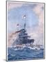 Hms Birmingham Commanded by Captain Arthur Duff Ramming the German Submarine U15-H.g. Swanwick-Mounted Art Print