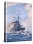Hms Birmingham Commanded by Captain Arthur Duff Ramming the German Submarine U15-H.g. Swanwick-Stretched Canvas
